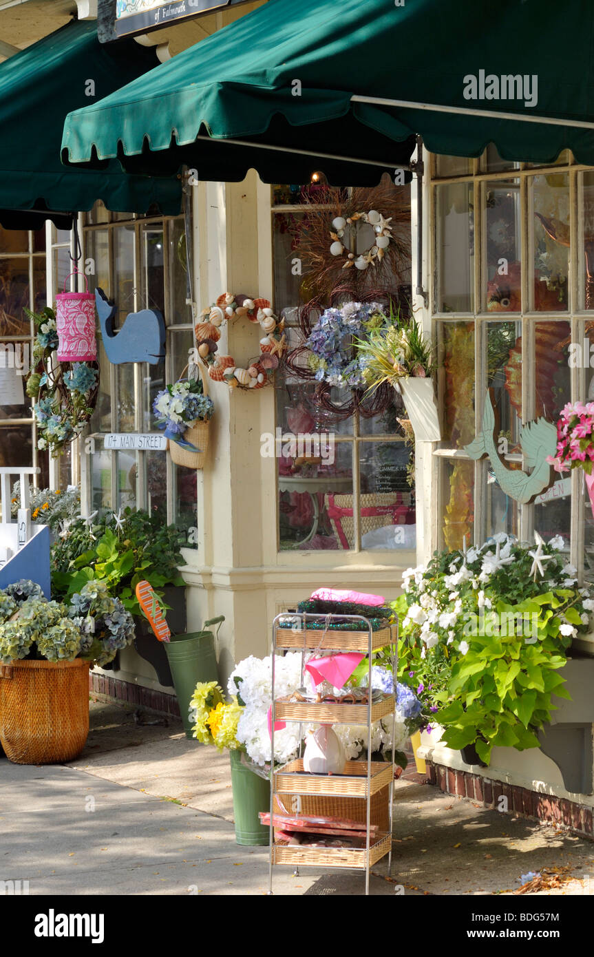 Schaufenster in der Innenstadt von Falmouth, Cape Cod, Massachusetts Stockfoto