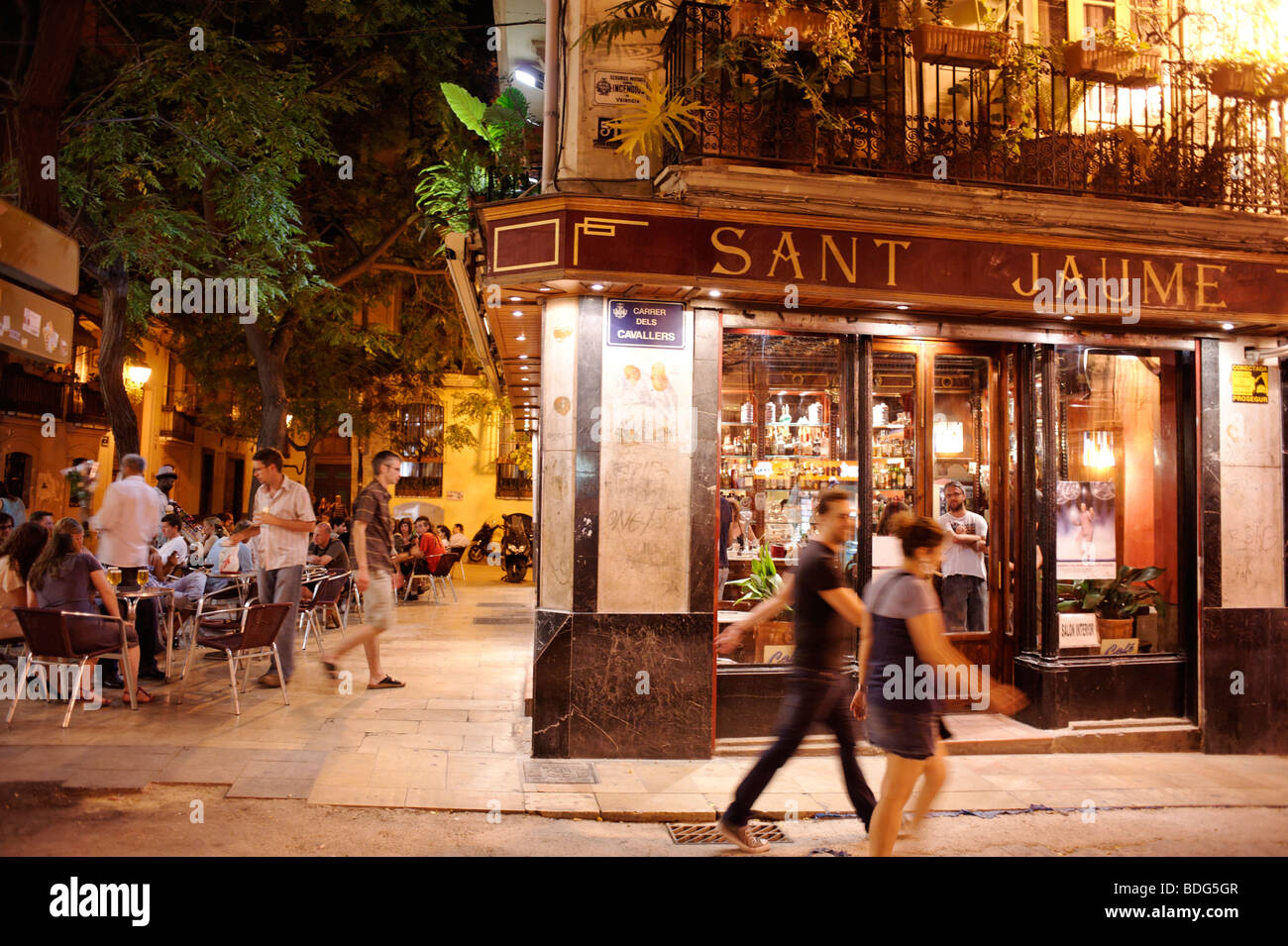 Sant Jaume Bar im Plaza Tossal im alten Carmen in Valencia. Spanien Stockfoto