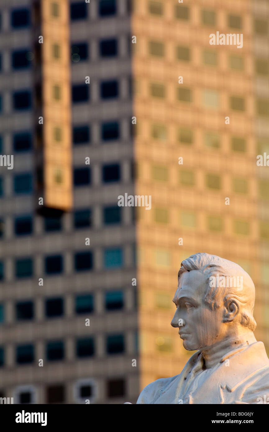 Singapur, Singapur Riverwalk, Raffles Statue. Stockfoto