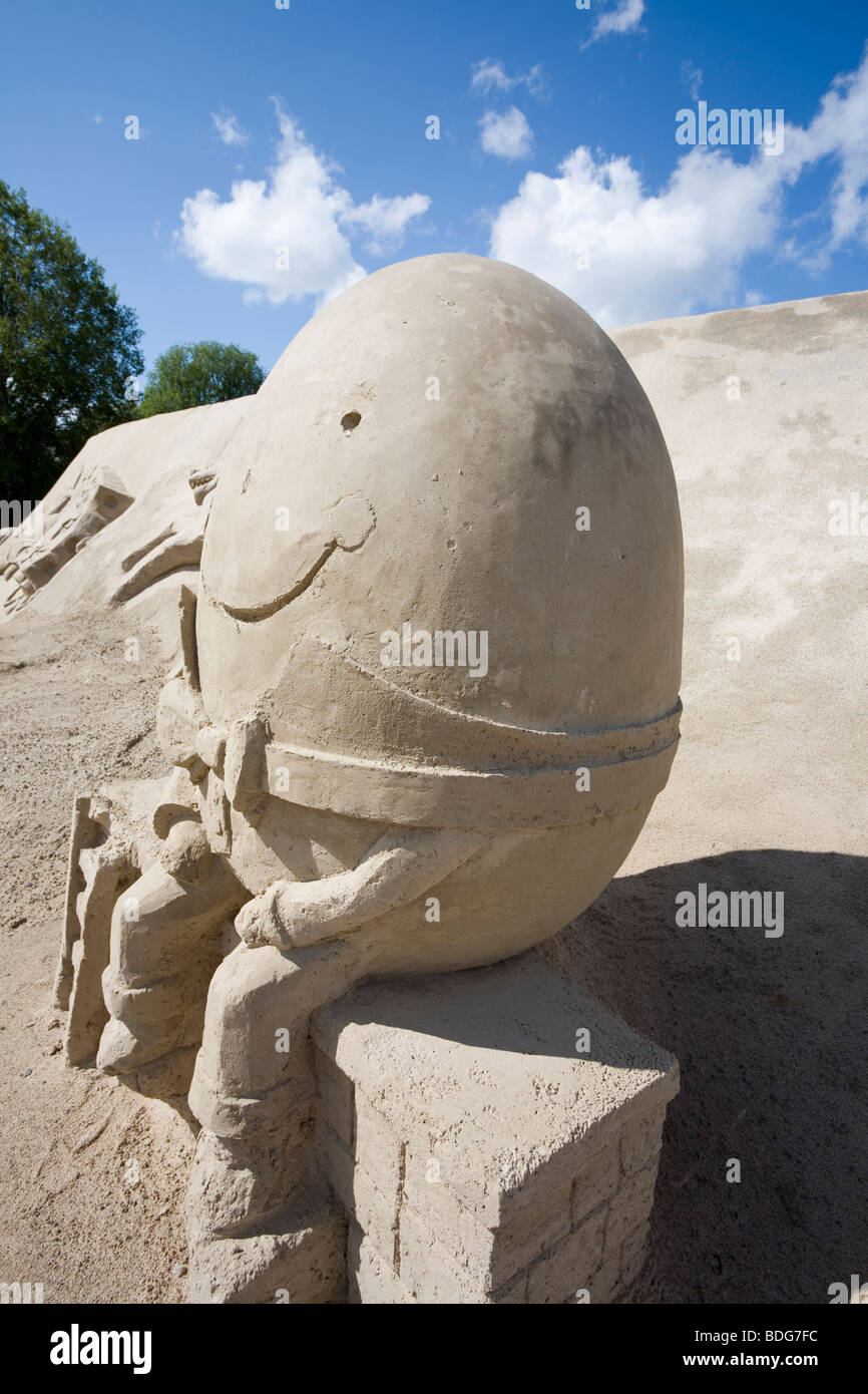 Skulptur in Lappeenranta Sandburg Sand Stockfoto