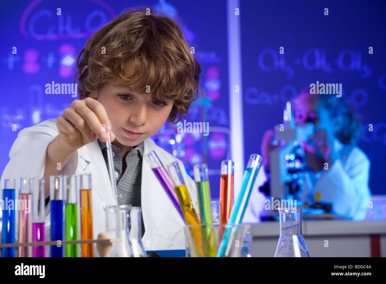 CHEMIE-UNTERRICHT Stockfoto