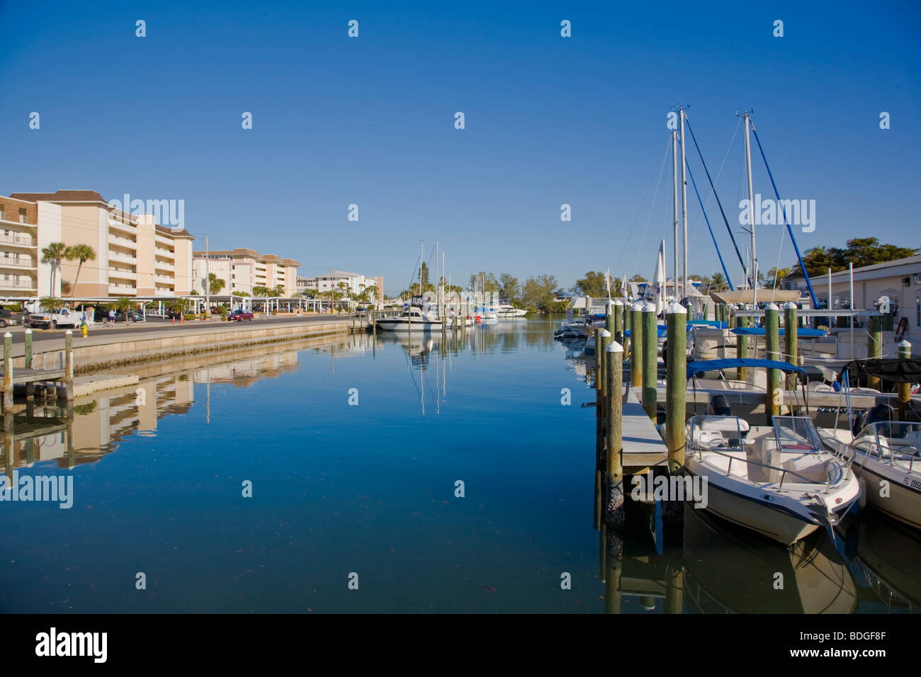 Marina aus dem Golf Intercoastal Waterway in Venedig auf dem Südwesten Golfküste von Florida Stockfoto