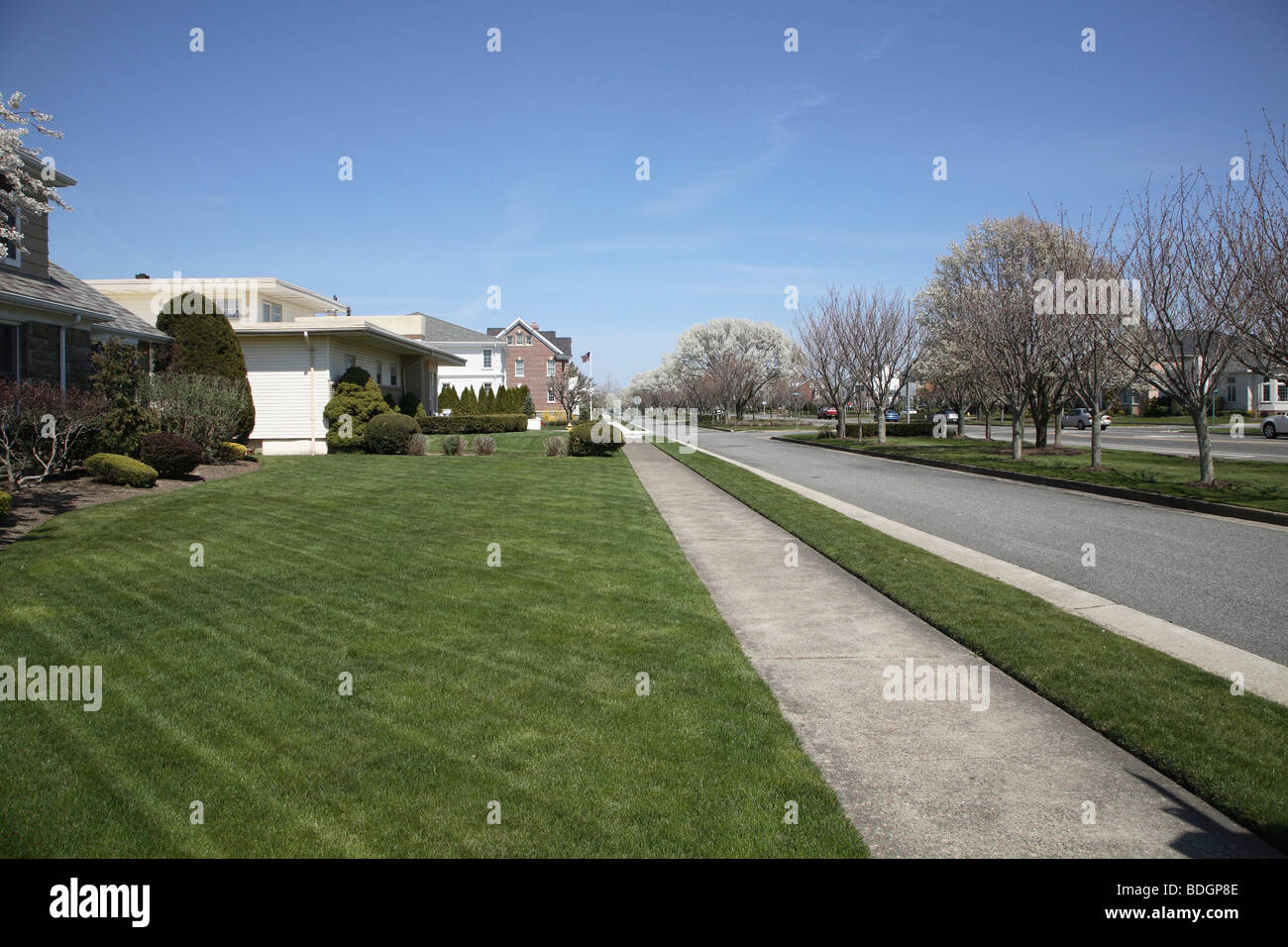 Wohlhabenden Vorort Straße in Margate City New Jersey Shore Gemeinschaft. Stockfoto