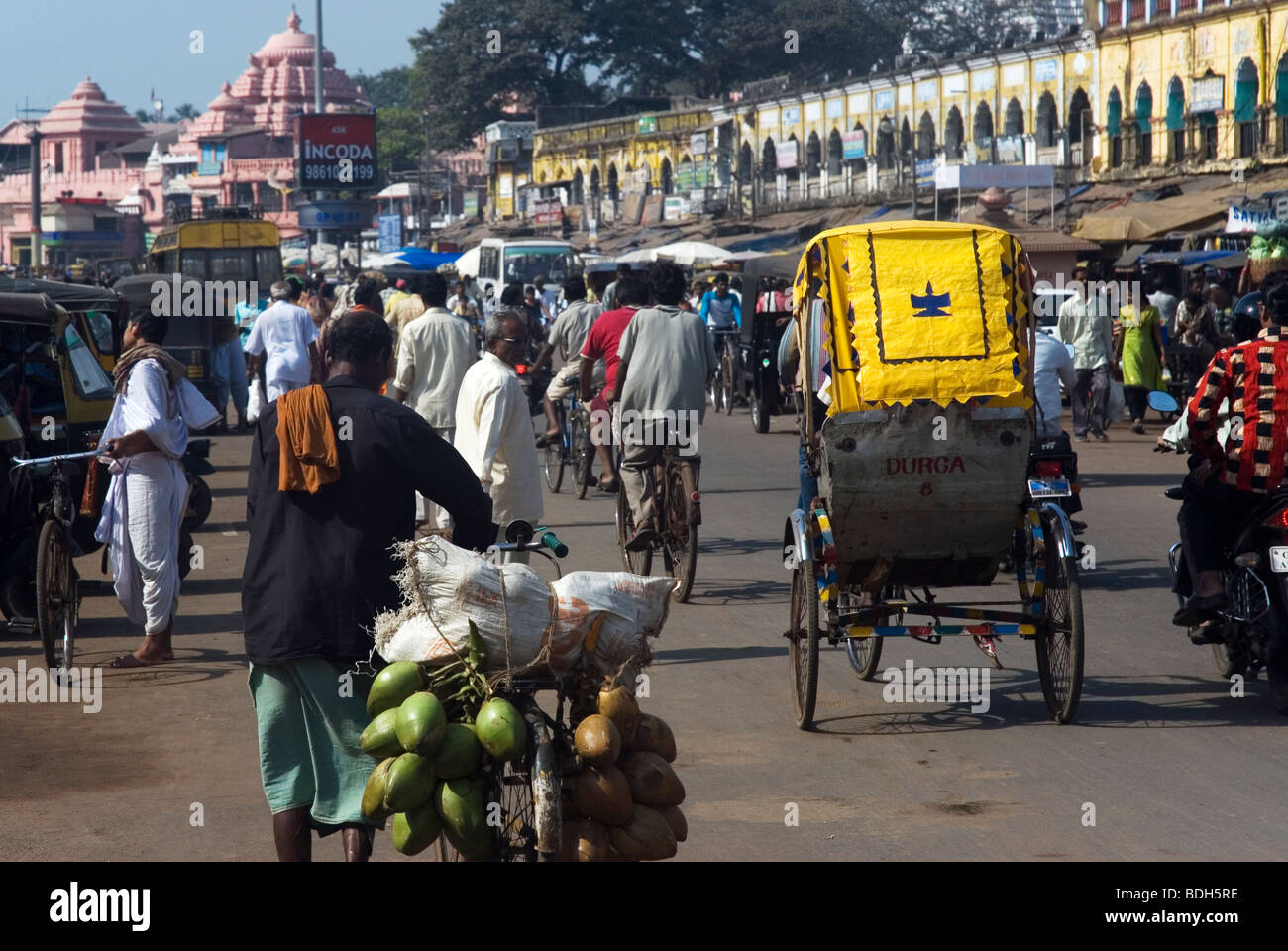 Große Straße, Puri, Orissa, Indien. Stockfoto