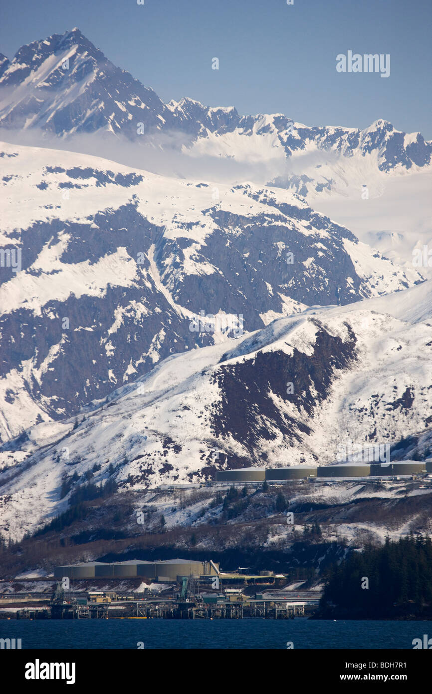 Trans-Alaska Pipeline Terminal, Prinz-William-Sund, Valdez, Alaska Stockfoto