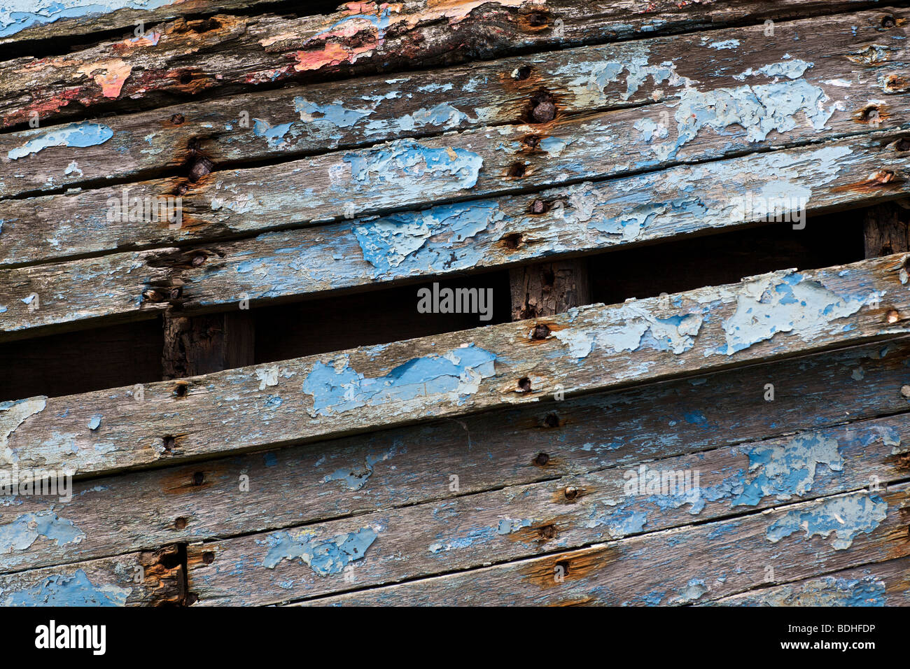 Detail eines verwesenden Bootes bei Camaret in Brittany France Stockfoto
