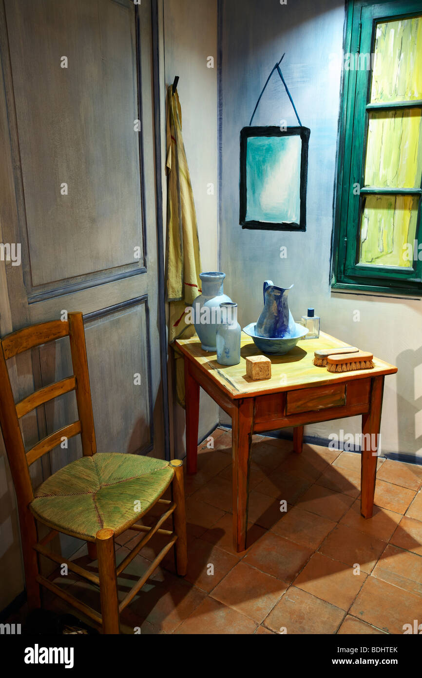 Erholung von Van Goghs Schlafzimmer, Chambre de Vincent Museum, Arles, Provence Alpes Cote d ' Azur, Frankreich Stockfoto