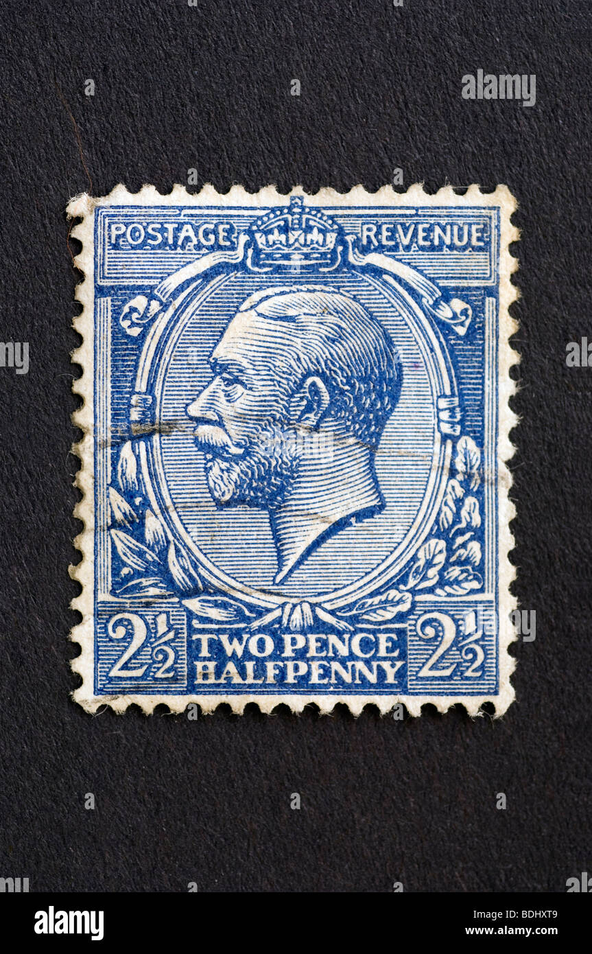 Briefmarke zwei Pence Halfpenny Stockfoto