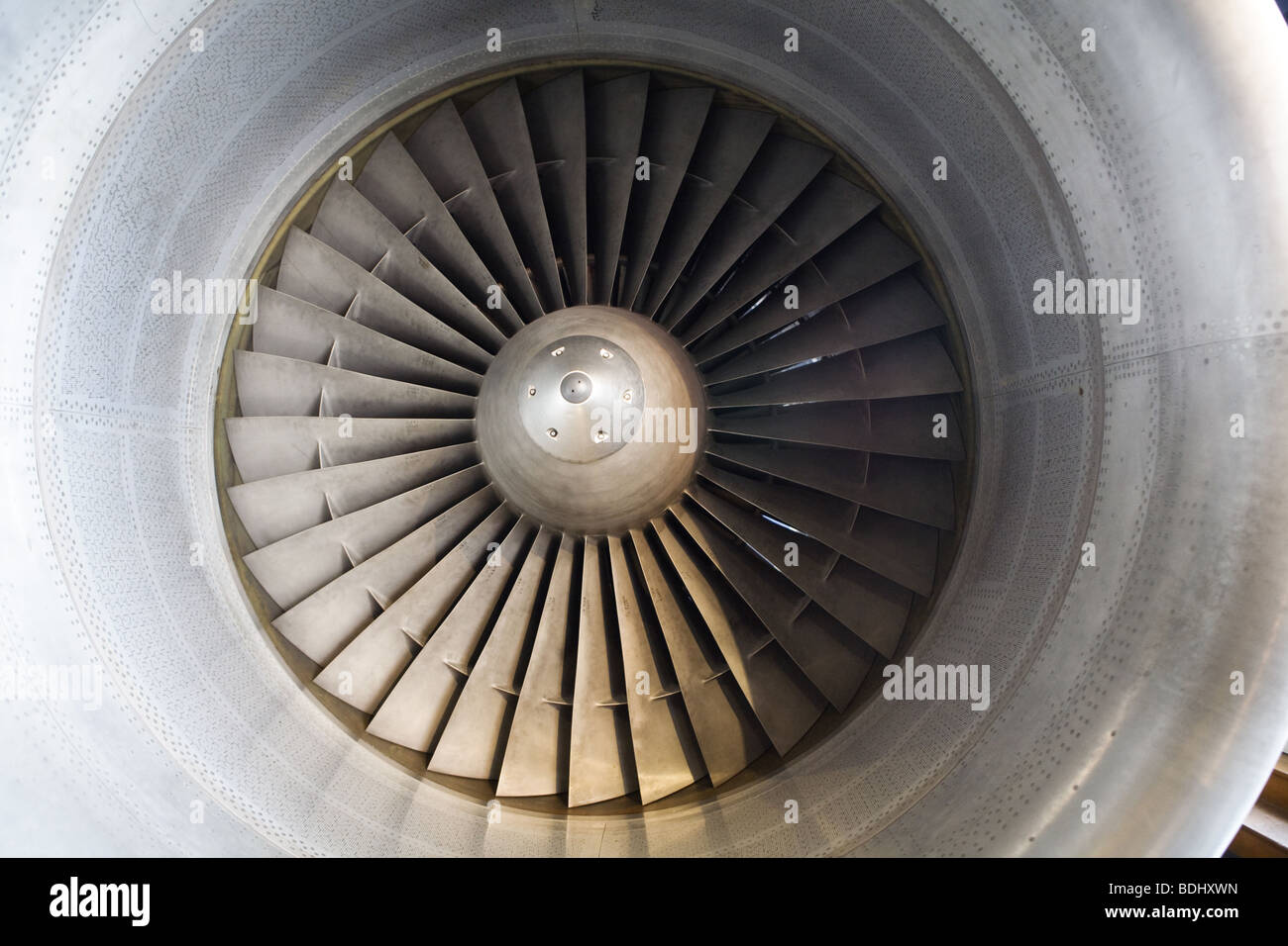 Fragment der Gleichdruckturbine. Flugzeug Stockfoto