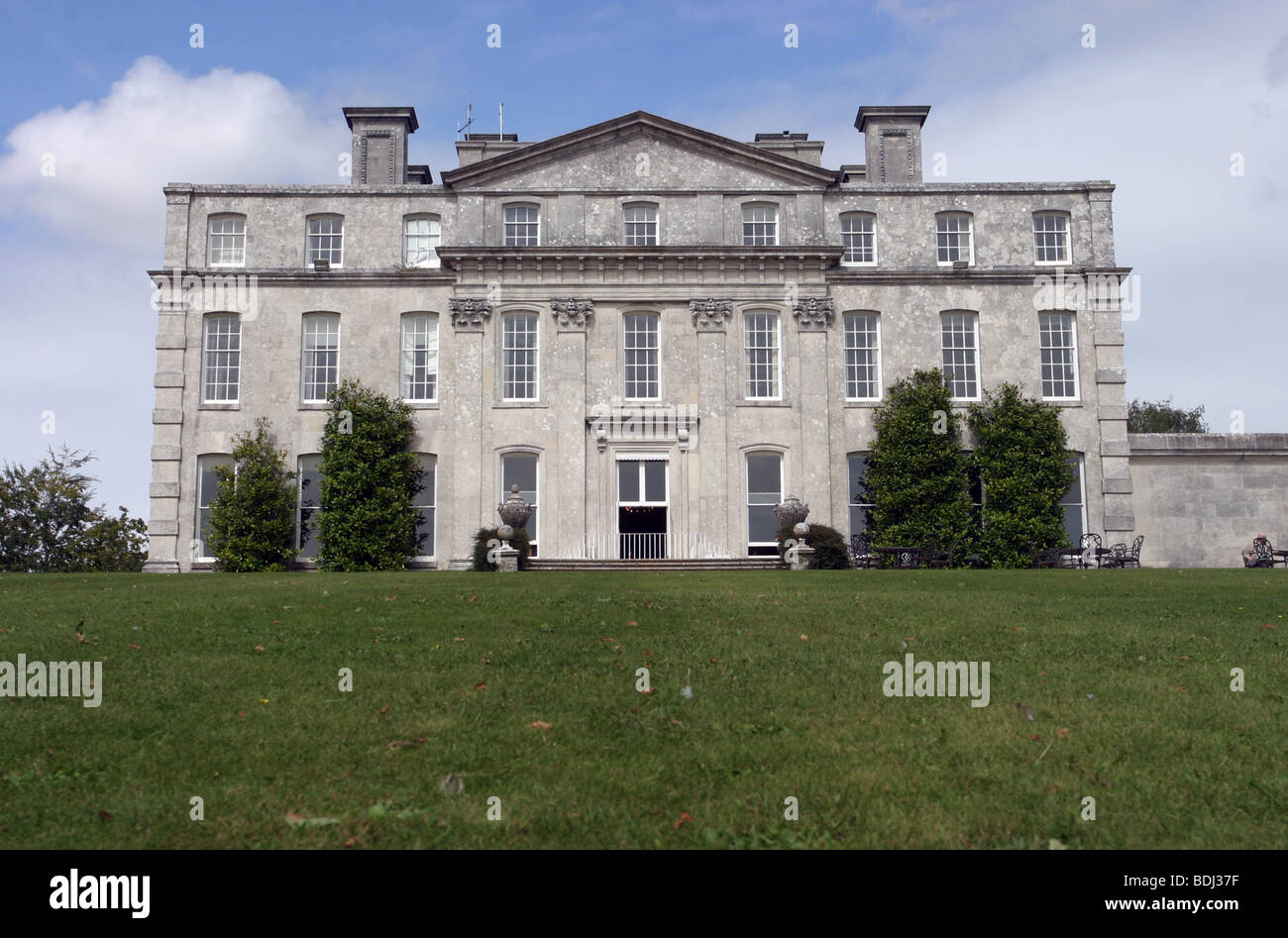 Blick auf Kingston Maurward Haus Stockfoto