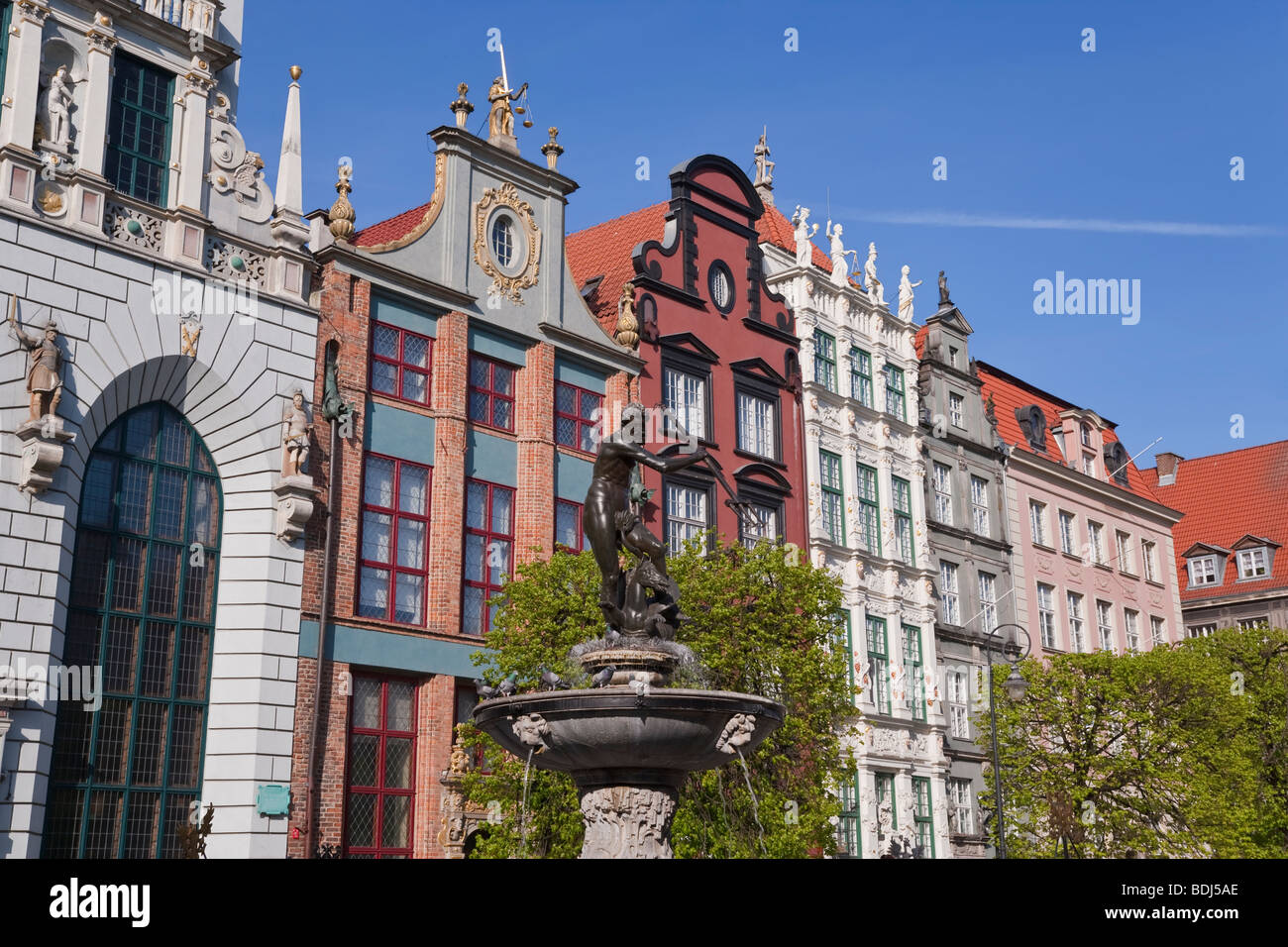 Europa, Polen, Pommern, Danzig, Dlugi Targ (langer Markt), der Neptun