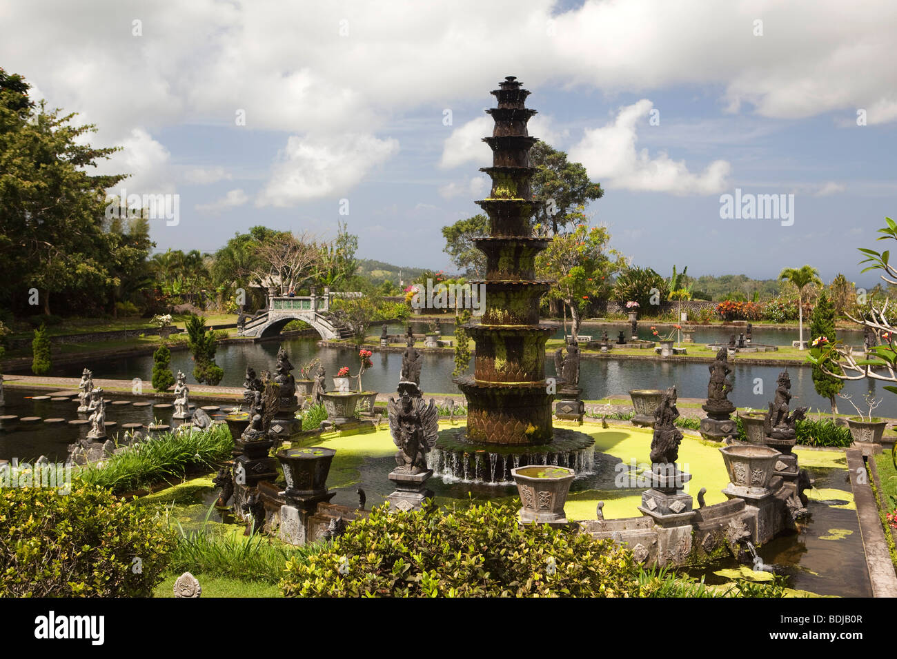 Indonesien, Bali, Tirta Gangga, Wasserpalast Garten, Bwah, mittlere Ebene, Nawa Sanga Brunnen Stockfoto