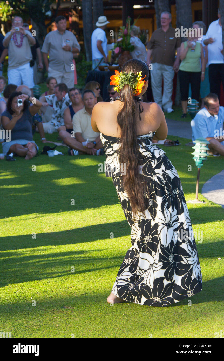 Hula-Tänzerin bei Sheraton Kauai Resort Poipu HI Stockfoto