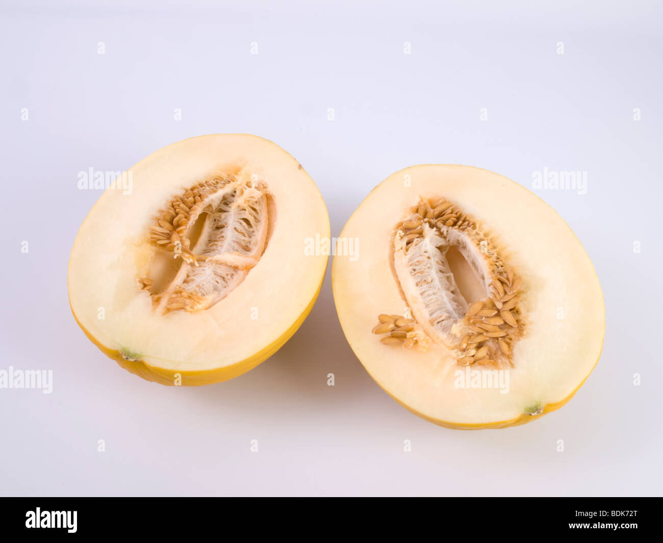 Melone, in Scheiben geschnitten offen Stockfoto