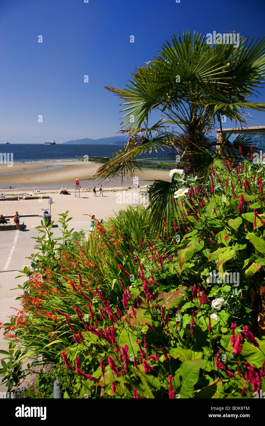 English Bay und dritten Strand, Stanley Park, Vancouver, Britisch-Kolumbien, Kanada. Stockfoto