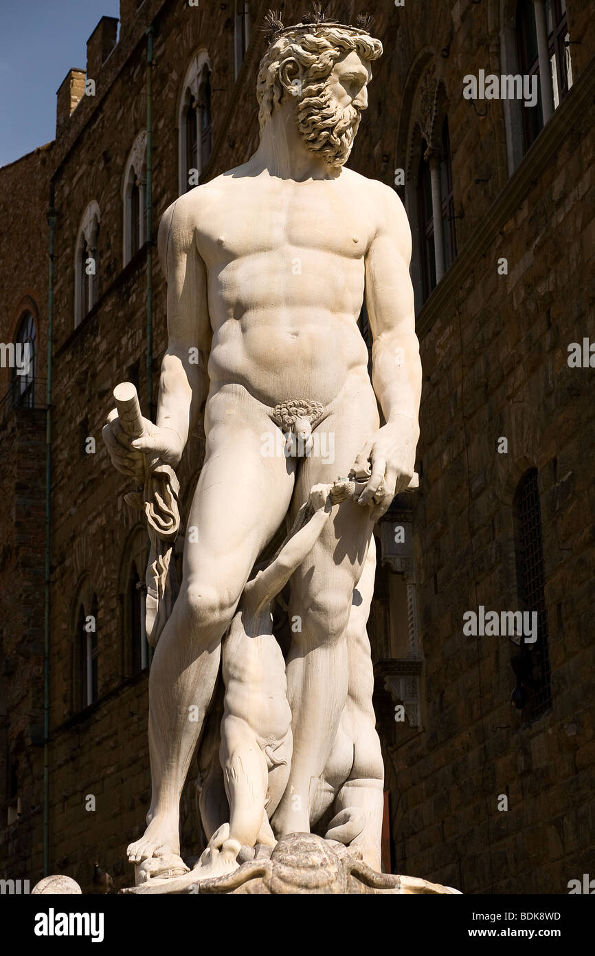 Brunnen von Neptun, Piazza della Signoria, Florenz, Italien Stockfoto