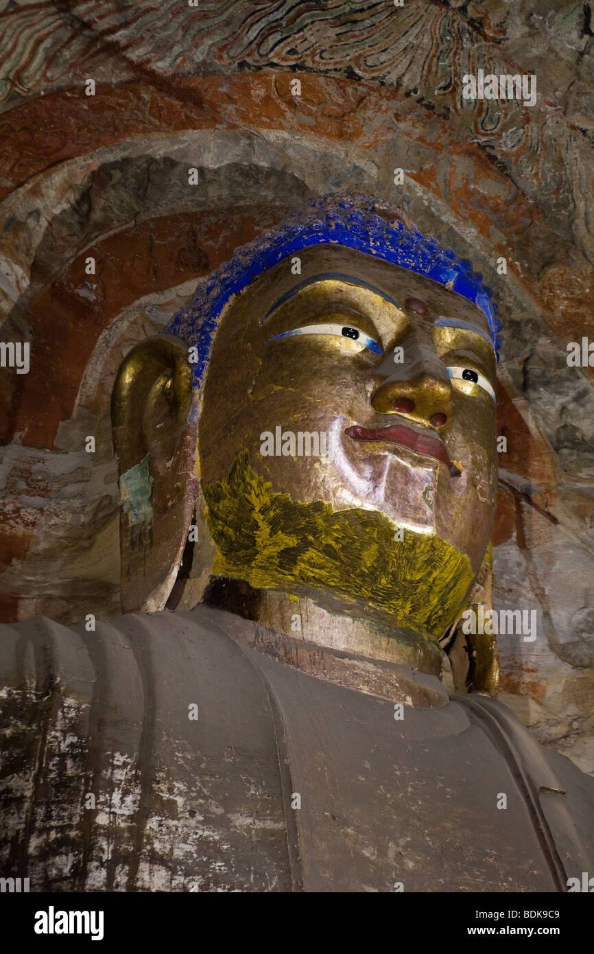 Yungarg Shiku buddhistischen Höhlen Komplex, 16km westlich von Datong, erstrecken Statuen, geschnitzt im 5. Jahrhundert n. Chr. waren sich über mehr als 1 km. Stockfoto