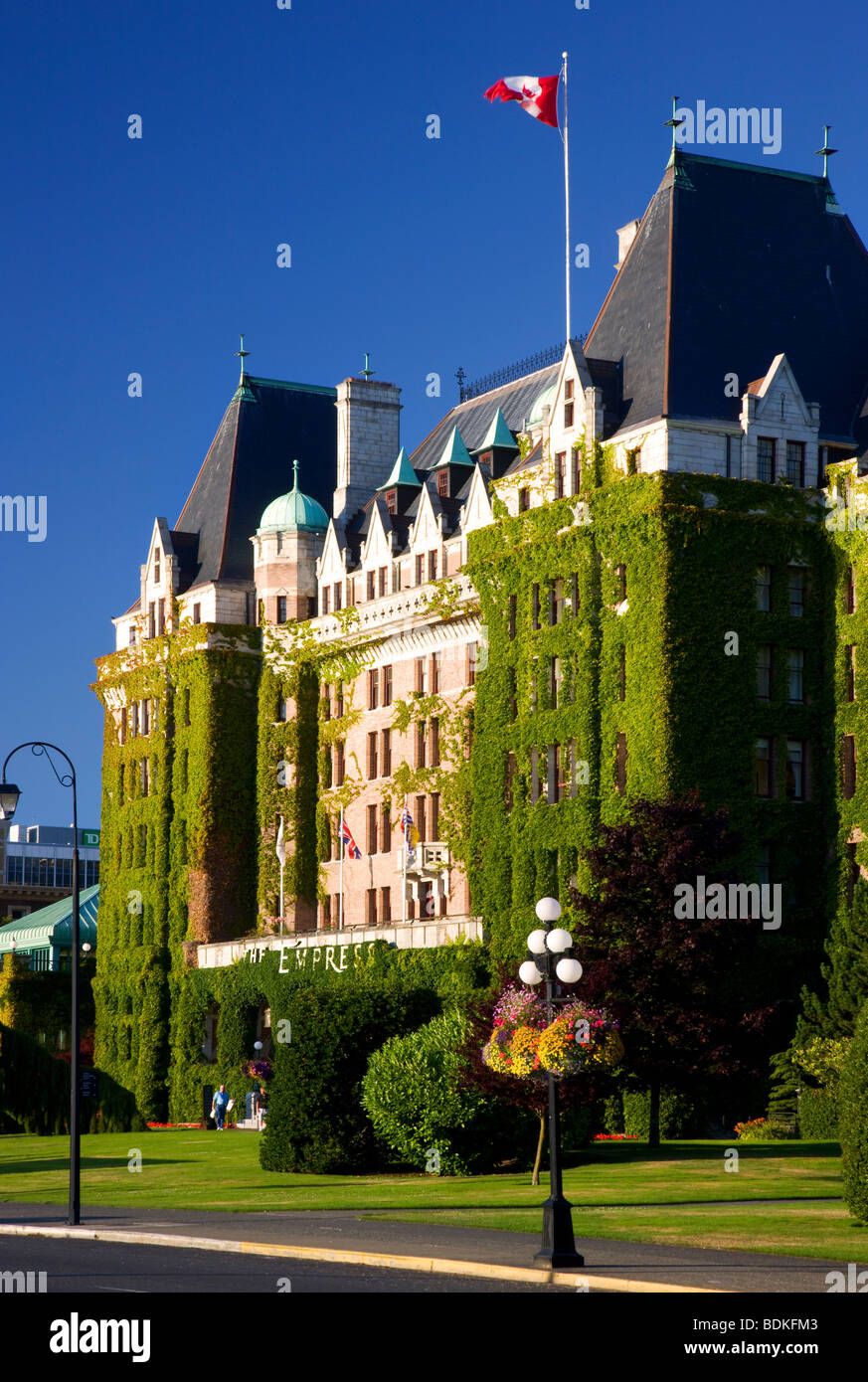 Das historische Empress Hotel befindet sich am Inner Harbour, Victoria, Vancouver Island, British Columbia, Kanada. Stockfoto