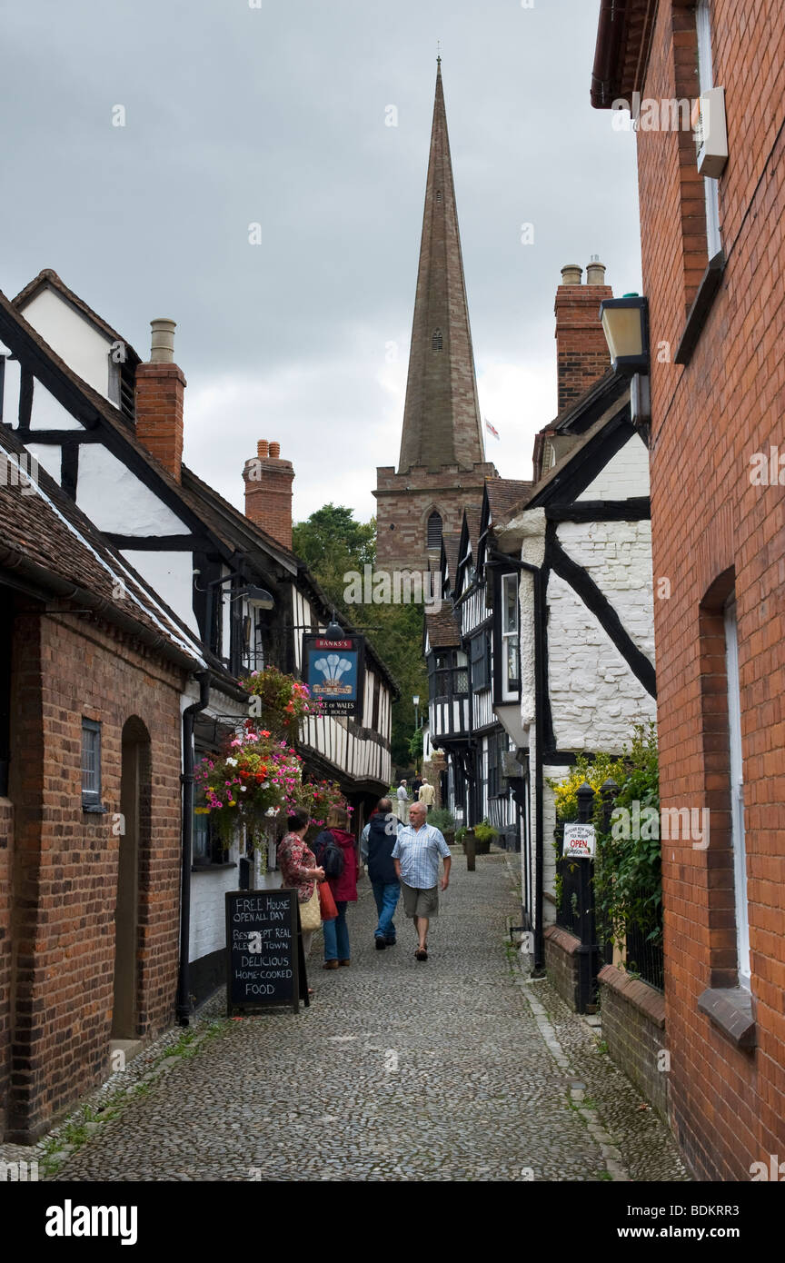 Die Church Lane Ledbury, Herefordshire, England Stockfoto