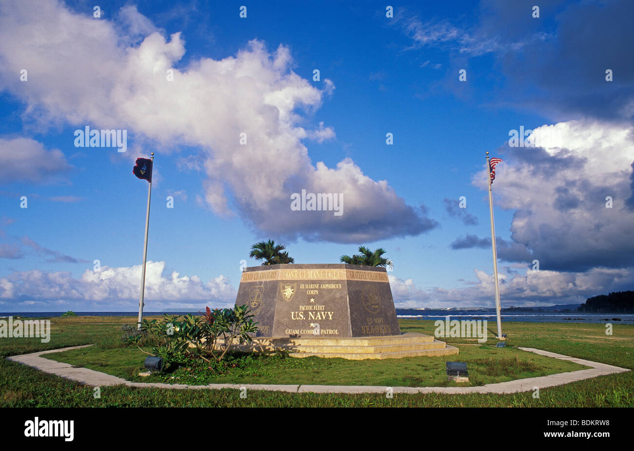 Denkmal zum zweiten Weltkrieg uns Truppen von Anwohnern im Krieg im Pazifik National Park, Asan Einheit auf der Insel Guam. Stockfoto