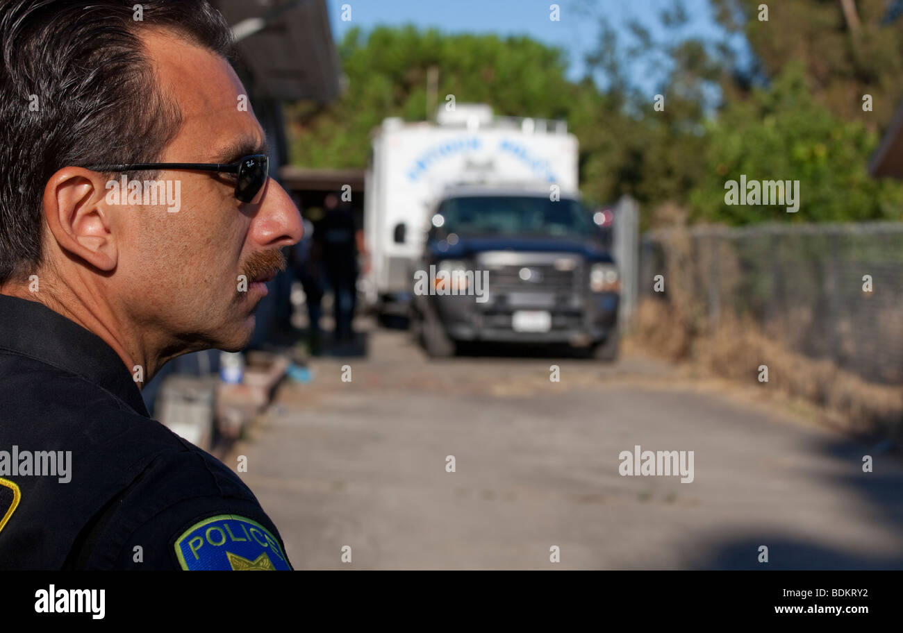 USA amerikanischer Polizist "Tatort" Stockfoto