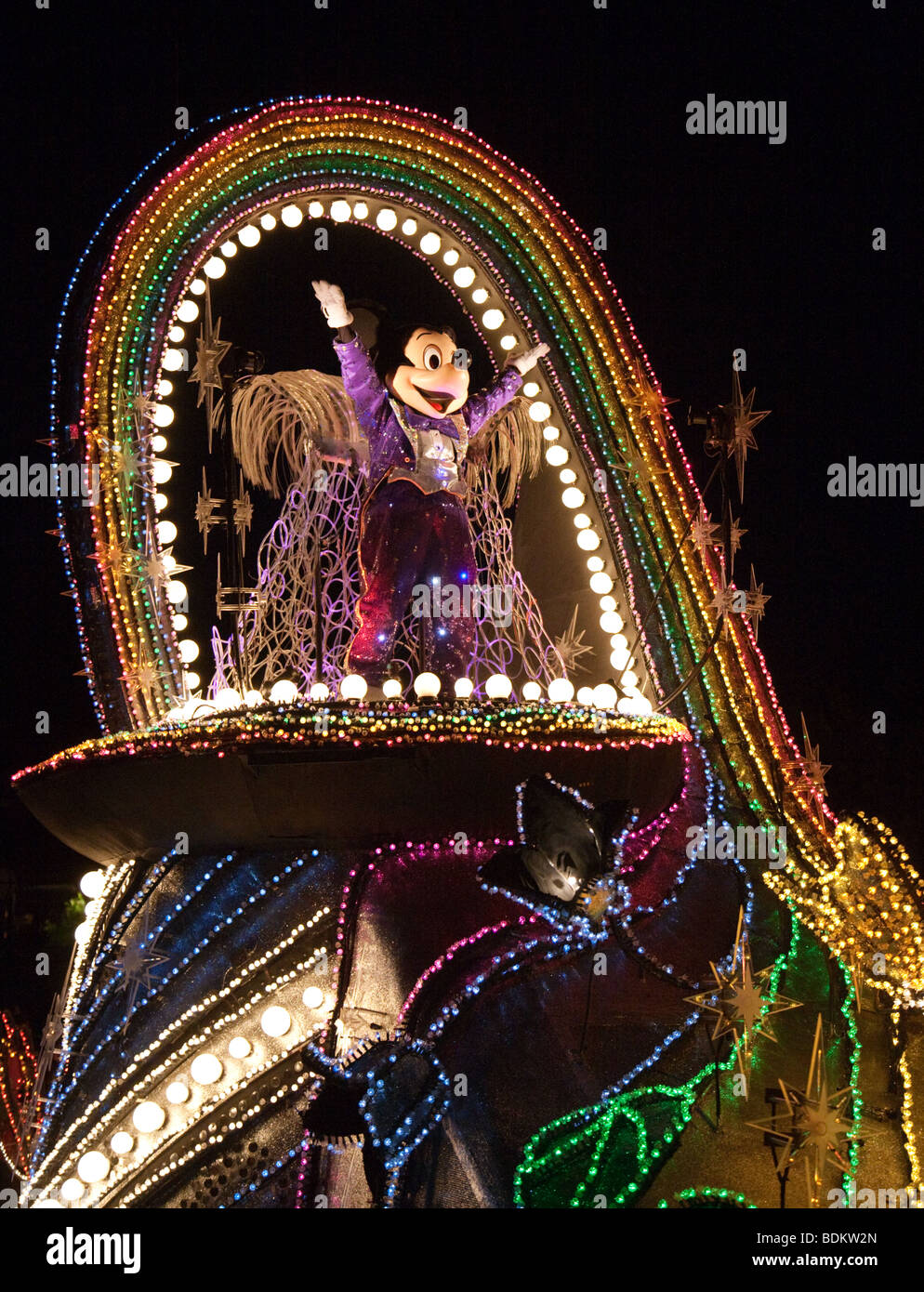 Disney Mickey Mouse, Night Disney Parade, Disneyland Paris, Frankreich Europa Stockfoto