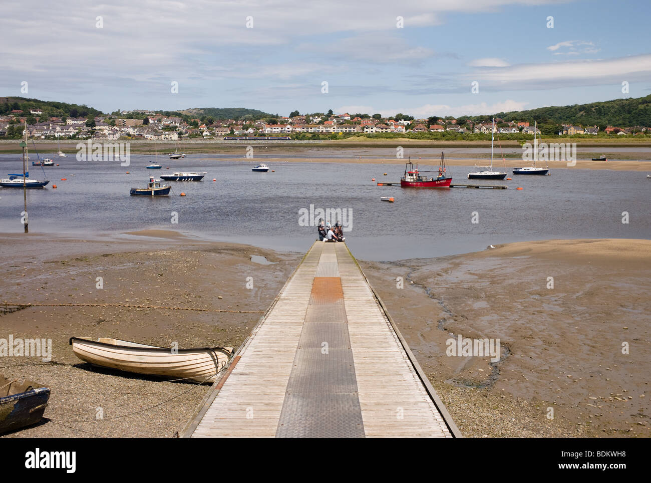 Landung Steg in den Norden von Wales Stadt Conwy Stockfoto