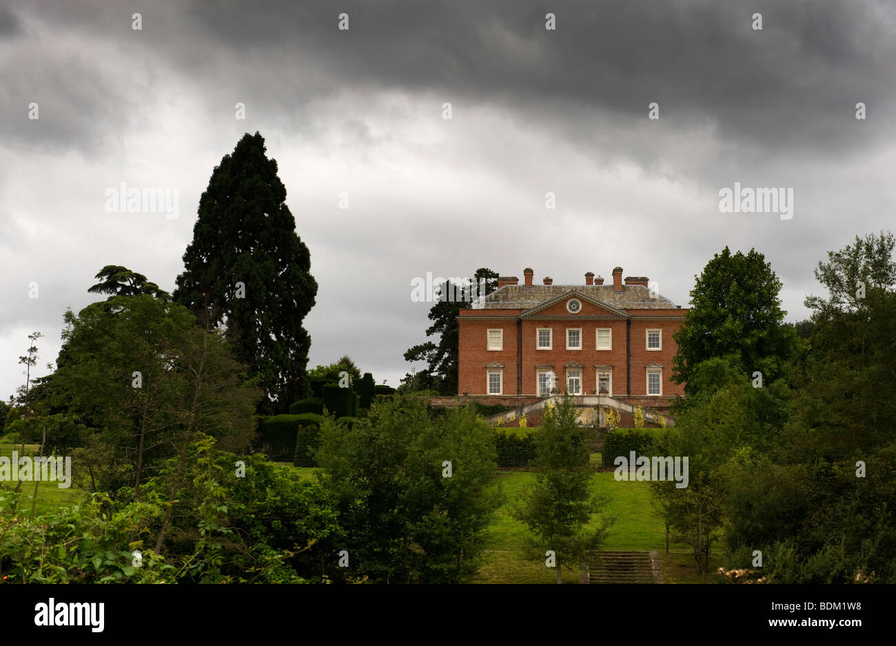 Eine Landschaftsansicht Culham House in Chilterns Landschaft in der Nähe von Hambleden, Buckinghamshire, Großbritannien Stockfoto