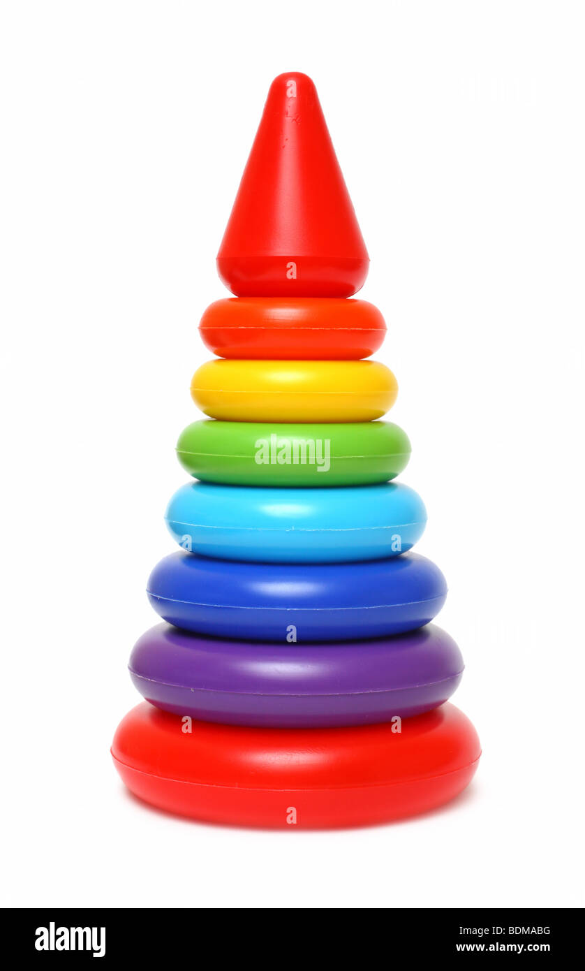 Pyramide-Spielzeug isoliert auf weißem Hintergrund Stockfoto