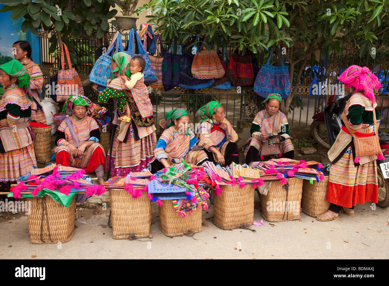 Flower Hmong-Stamm von Nord-Vietnam Stockfoto