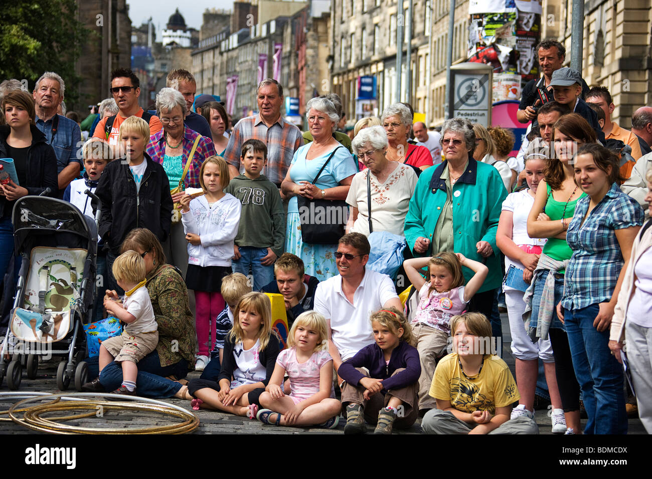 Edinburgh festival.crowd.The Fransen. Schottland. Stockfoto