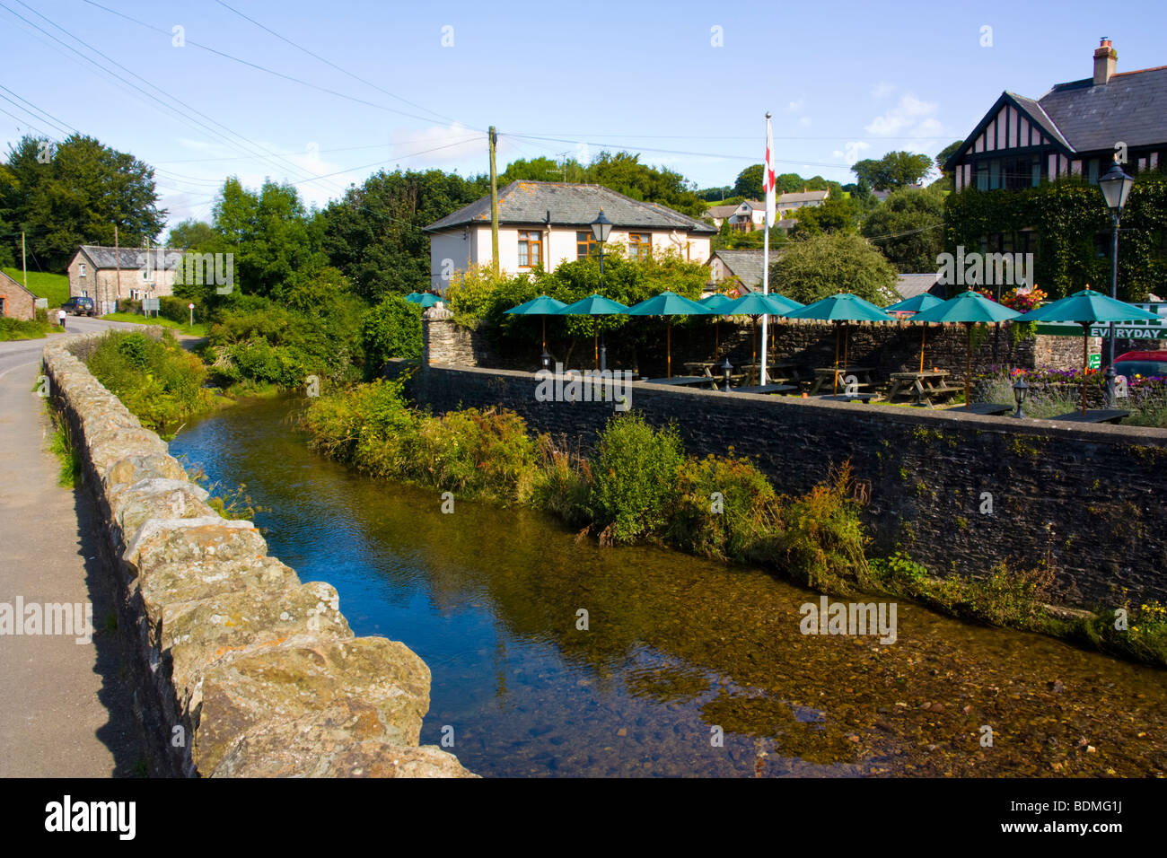 Fluß Exe bei Exford Somerset England UK Stockfoto