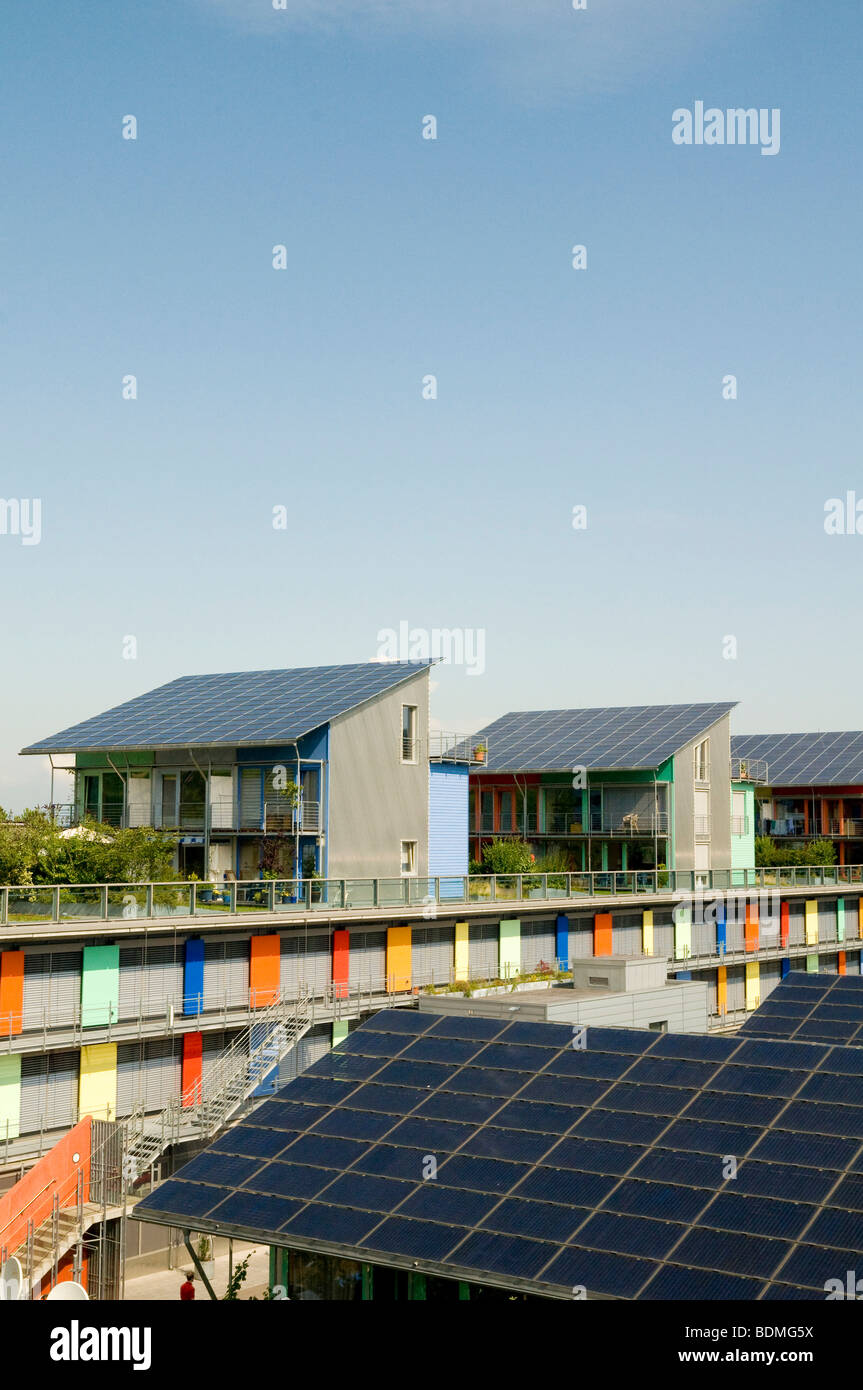 Solar-Dorf, Vauban, Freiburg Im Breisgau, Baden-Württemberg, Deutschland, Europa Stockfoto
