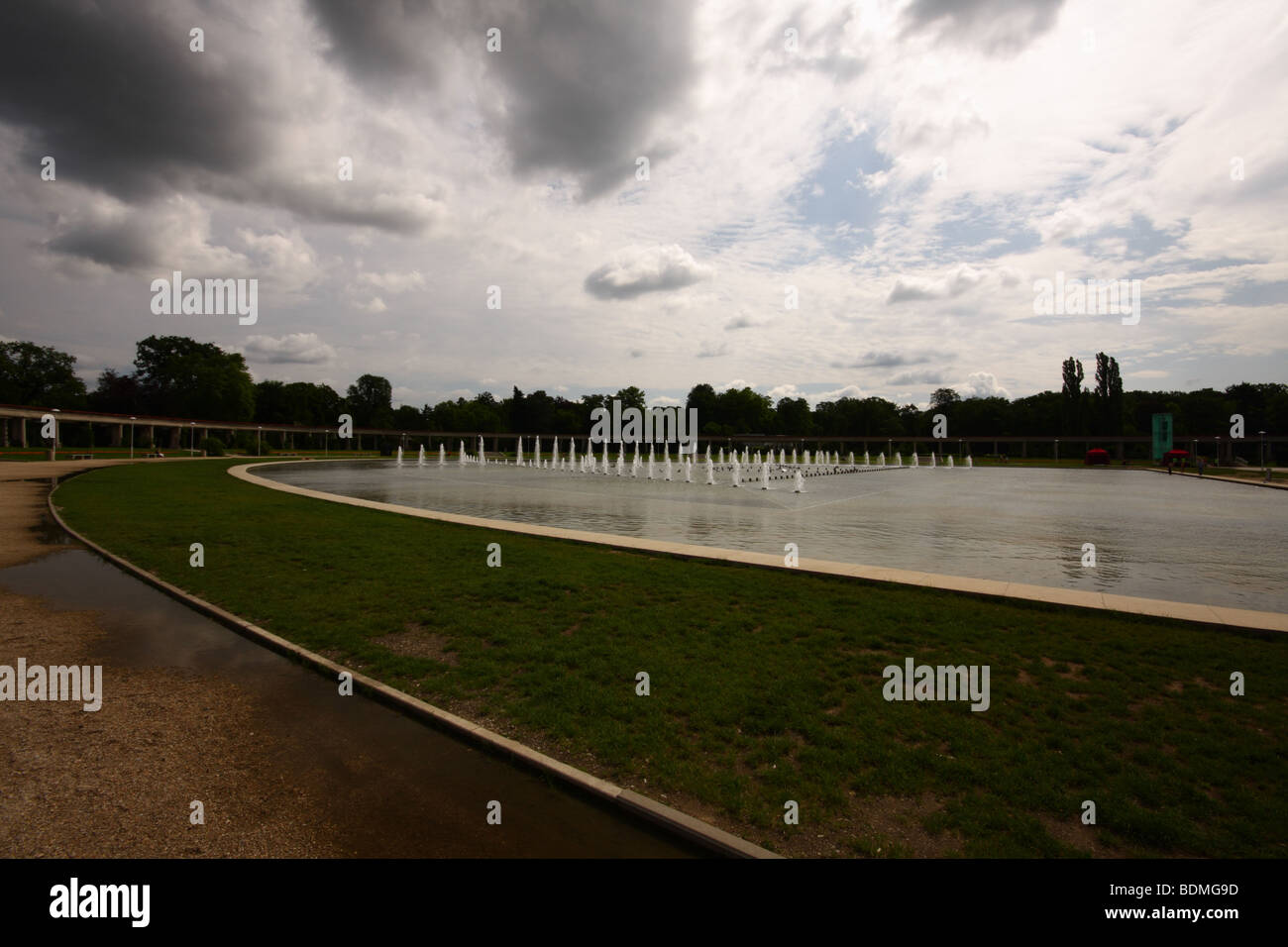 Multimedia-Brunnen in Wroclaw, Polen Stockfoto