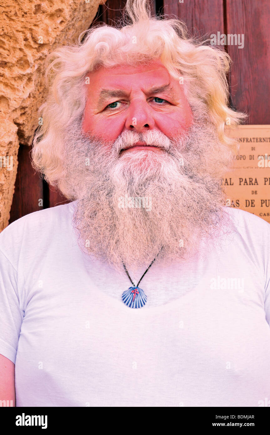 Spanien, Jakobsweg: St. James Pilger Bruno von Perugia, Italien während seiner Pilgerreise nach Santiago De Compostela Stockfoto