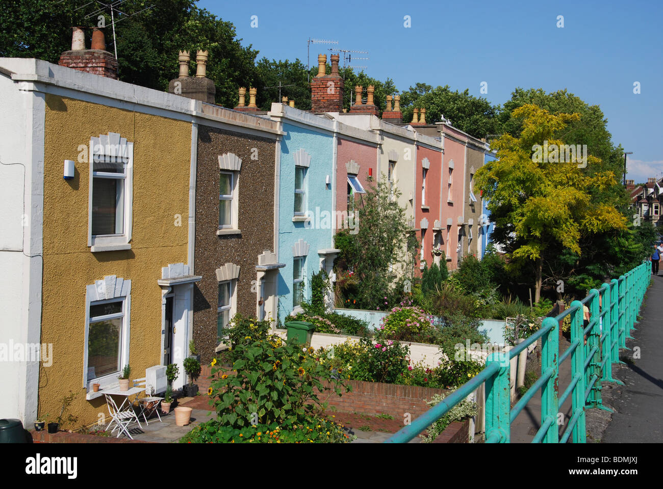 Reihenhäuser Bristol, Vereinigtes Königreich Stockfoto