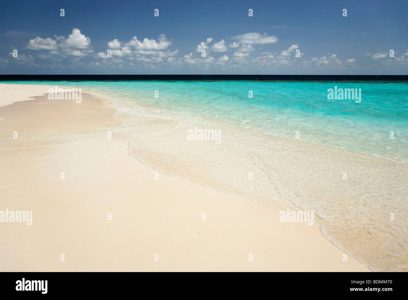 Traum, Strand, Lagune, Horizont, menschenleeren Insel, Malediven Insel, Süd Male Atoll, Malediven, Archipel, Asien, Indischer Ozean Stockfoto