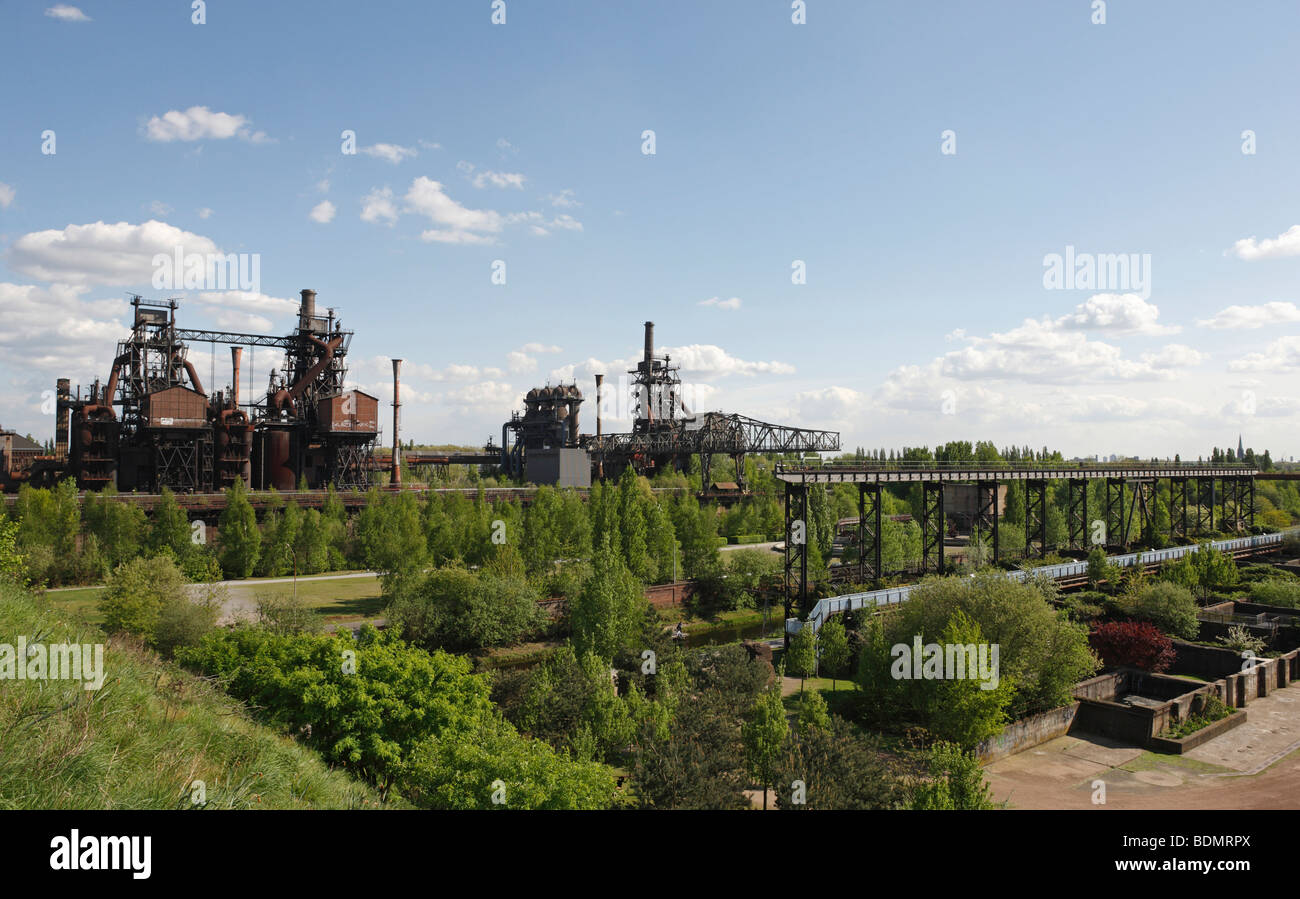 Duisburg, Landschaftspark Duisburg-Nord, Ehemaliges Hüttenwerk der Thyssen AG, Hochöfen Stockfoto