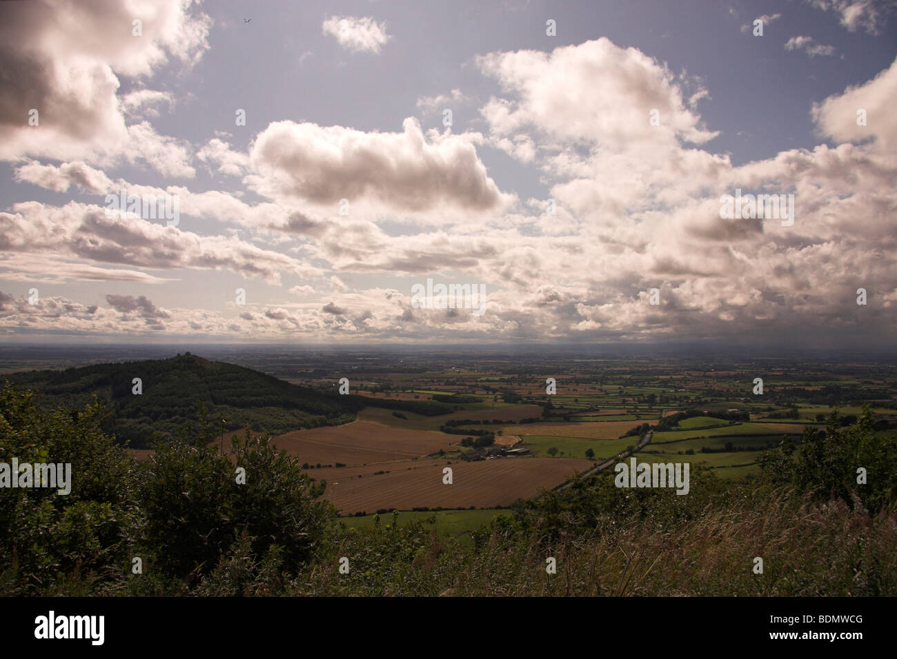 Blick vom Sutton Bank, über die Landschaft, North Yorkshire, England, UK Stockfoto