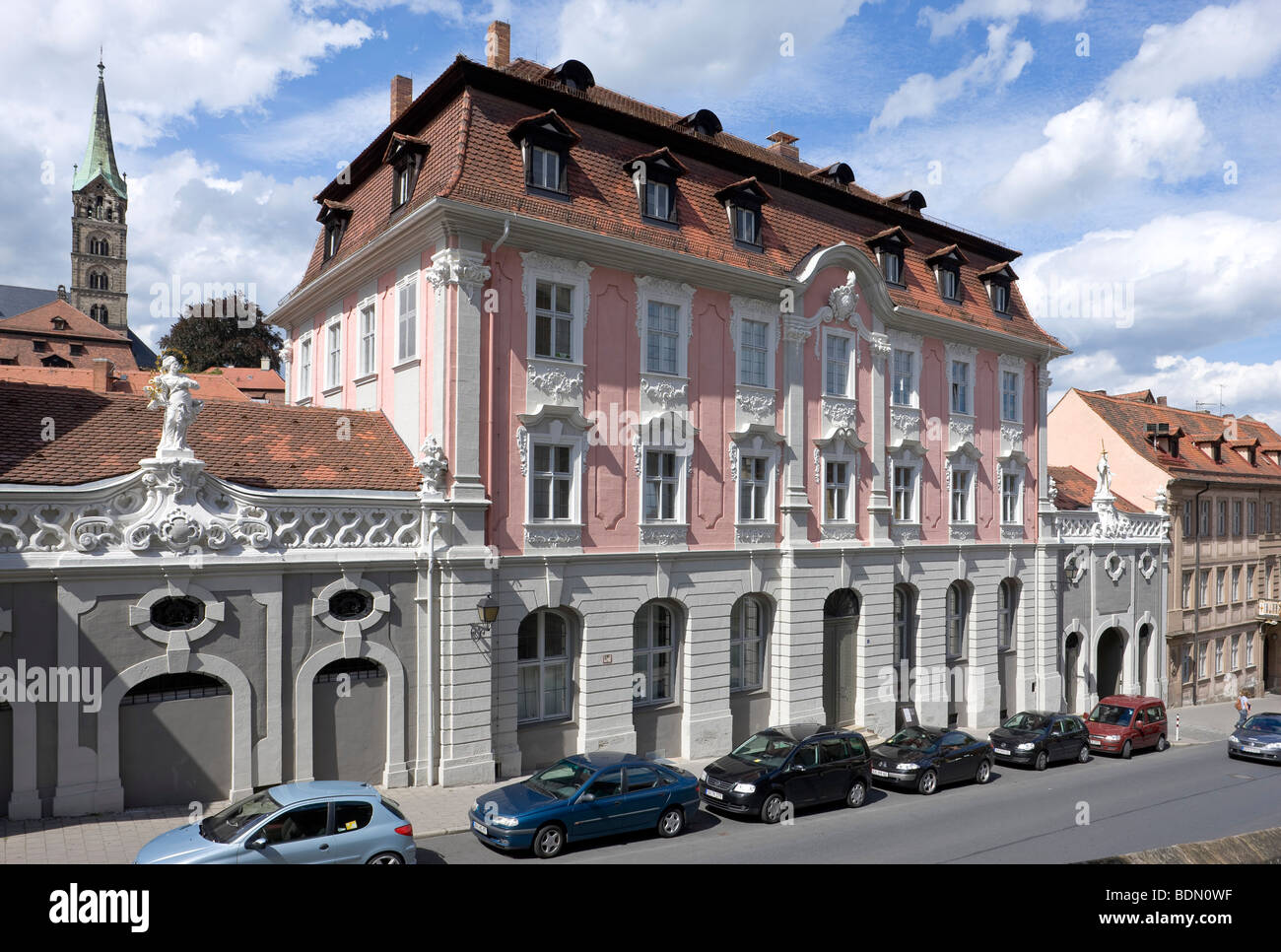 Bamberg Klostergebäude Bamberg Neuer Ebracher Hof. Barockes Klostergebäude des Klosters Ebrach. Heute Künstlerhaus der Stadt Bam Stockfoto
