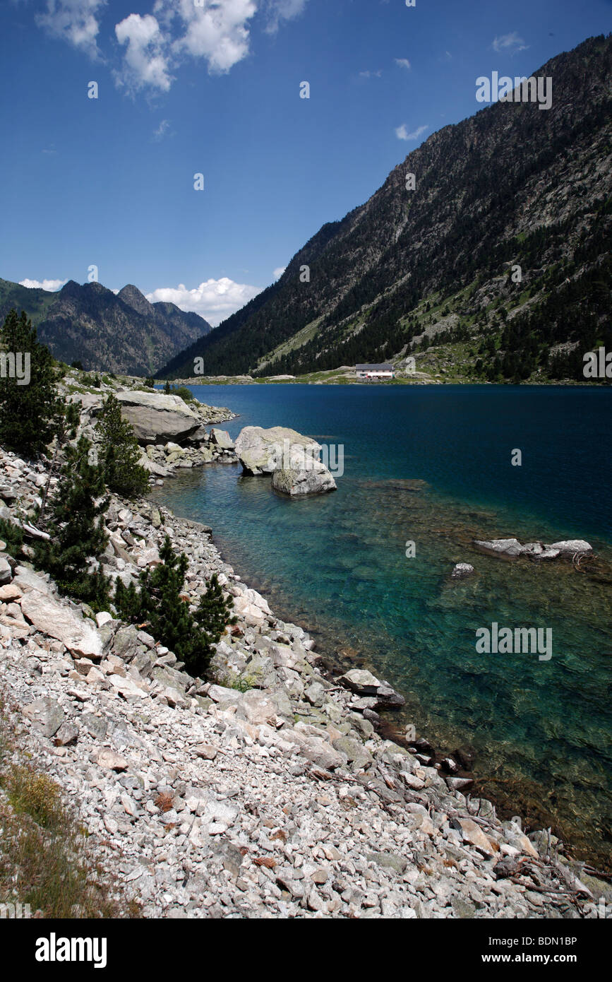 Das gab de Gaube-See im Tal über den Port d ' Espagne in Le Parc National Des Pyrenäen in Frankreich Stockfoto