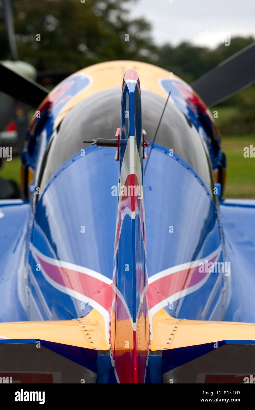 Rückansicht des Red Bull Mataodors Sukhoi SU26 Flugzeug Stockfoto