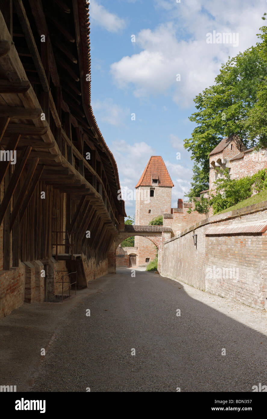 Landshut, Burg Trausnitz, Wehrgang Stockfoto