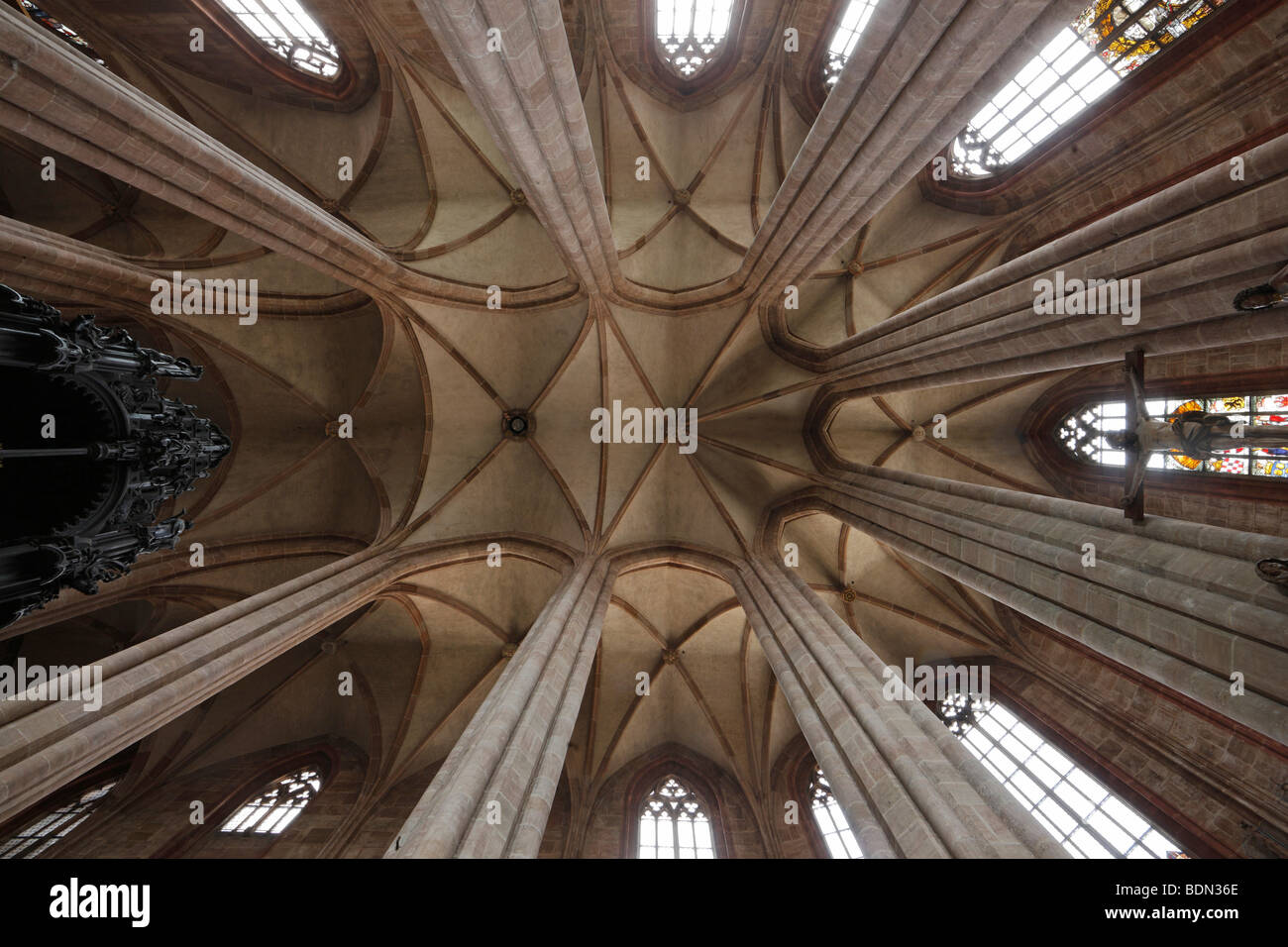 Nürnberg, Sebalduskirche, St. Sebaldus, Chor, Blick ins Gewölbe Stockfoto