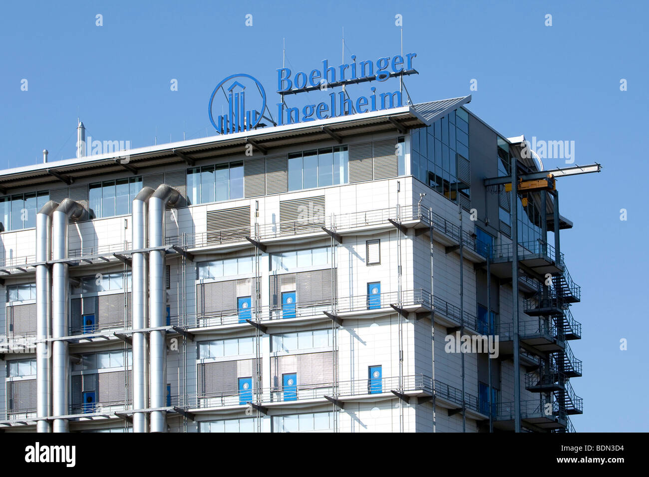 Wirkstoff-Fabrik des Pharmaunternehmens Boehringer Ingelheim GmbH, Ingelheim, Rheinland-Palatina Stockfoto