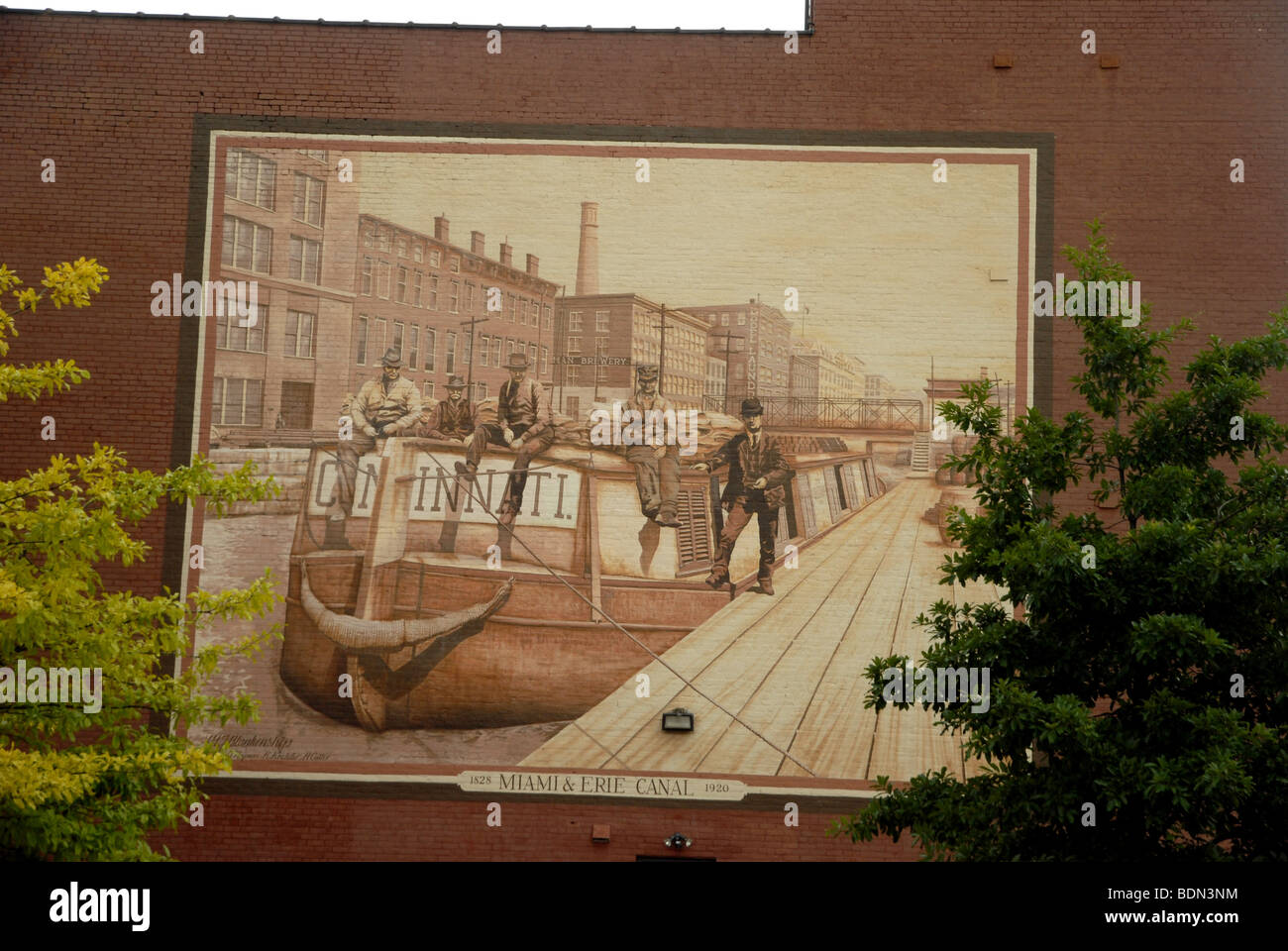 Ein Wandbild des Erie-Kanals in Cincinnati, Ohio Stockfoto