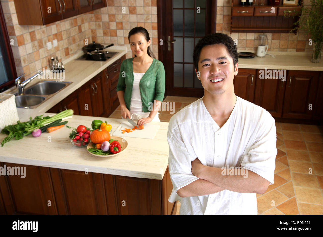 Orientalische Familienleben, China Stockfoto