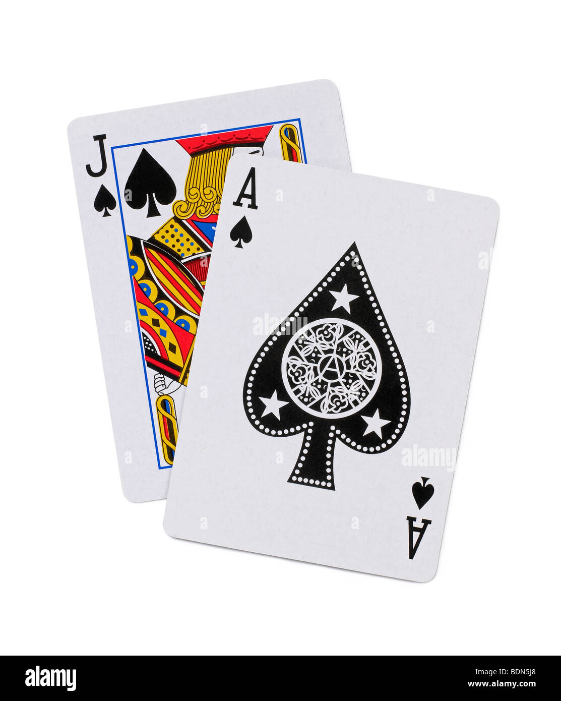 Spielen Karten 21 Blackjack Stockfoto