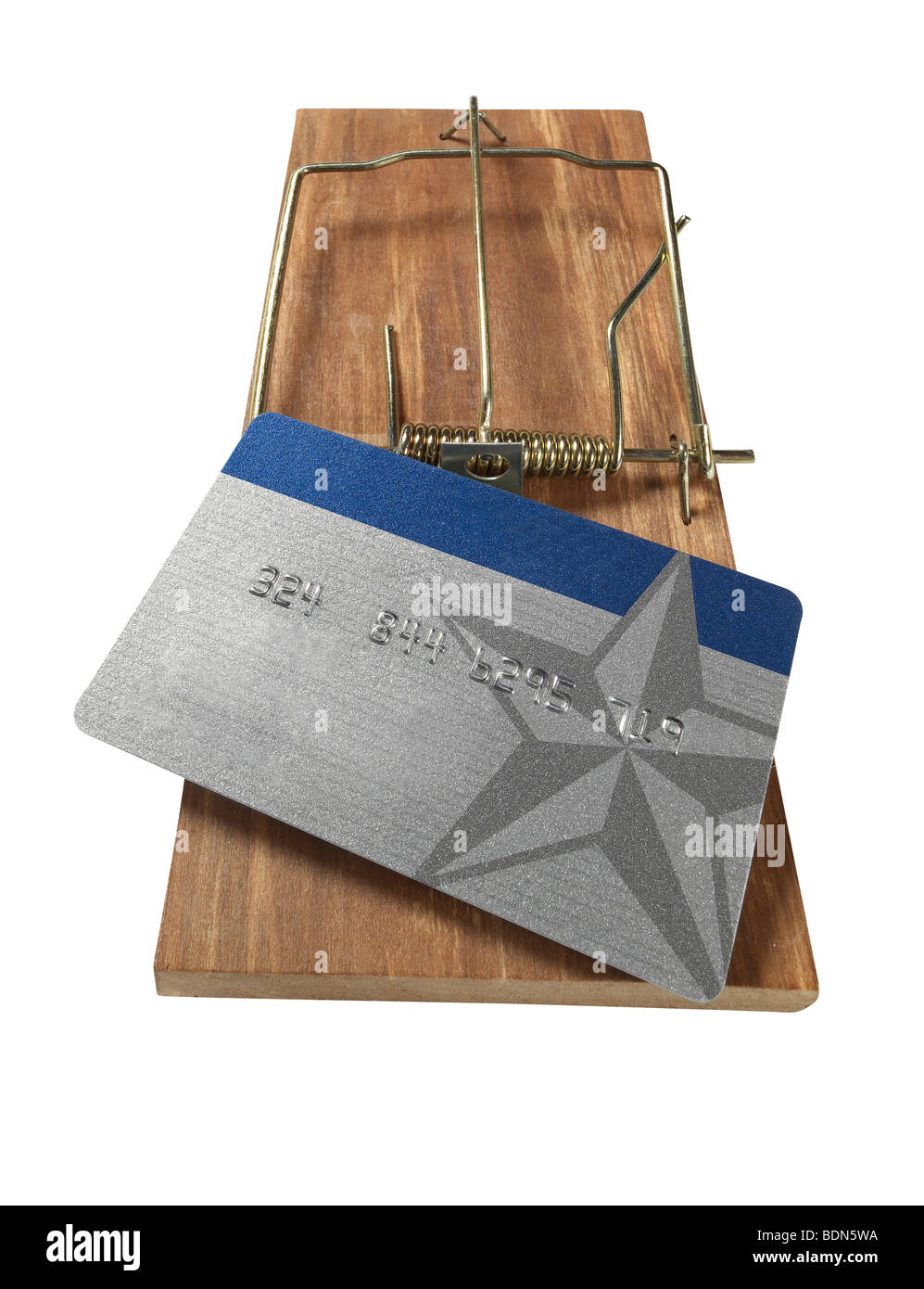 Mausefalle mit Kreditkarte Stockfoto