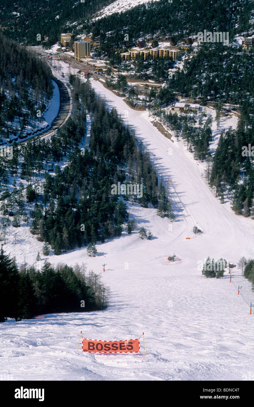 Die Skistation La Colmiane Stockfoto
